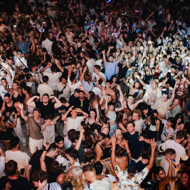Thousands of people on the beach at ARKbar just after midnight on New Year's Eve